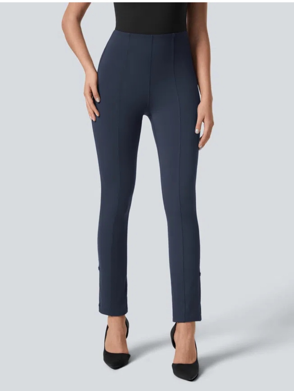 Halara Flex Adjustable Hem Pants Tummy Control High Waisted